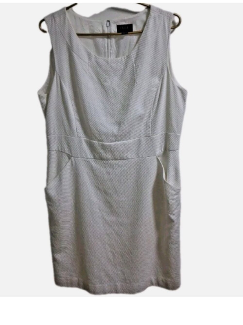 Pure Collection Shealth White Dress Size 14-16 Plus Embossed Cotton Cottagecore